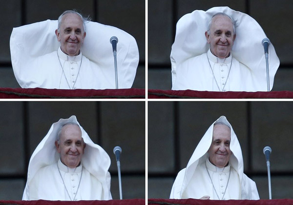 وزش باد هنگام صحبت‌های پاپ فرانسیس