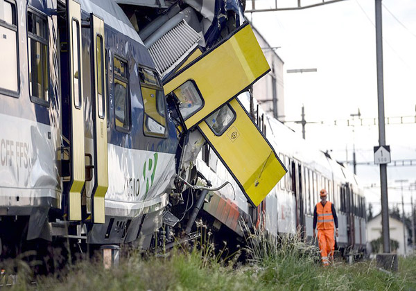 تصادف قطار در سوئیس