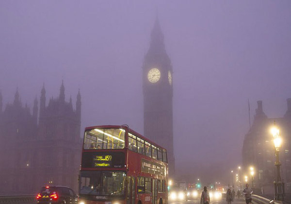 مه سنگین در لندن
