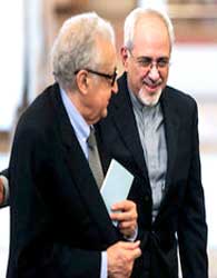 دیدار​​​ جواد ظریف با اخضر ابراهیمی در تهران