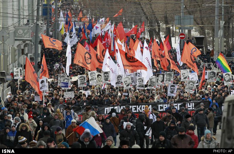 تظاهرات هزاران روس عليه پوتین در مسکو