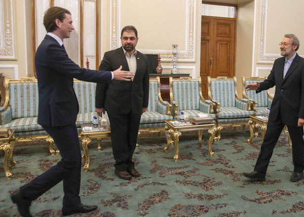 دیدار وزیر خارجه اتریش با علی لاریجانی