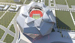 طراحی استادیوم با سقف کاهوشکل/ تصاویر