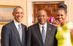 کنیاتا با باراک و میشل اوباما هفته گذشته در کاخ سفید