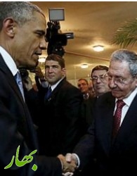 دست دادن تاریخی رهبران آمریکا و کوبا