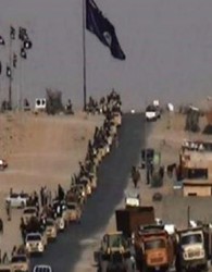يك كاروان نظامي داعش در دروازه هاي الرمادي عراق