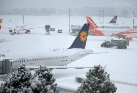 بارش برف منجر به تعطیلی فرودگاه ژنو شد