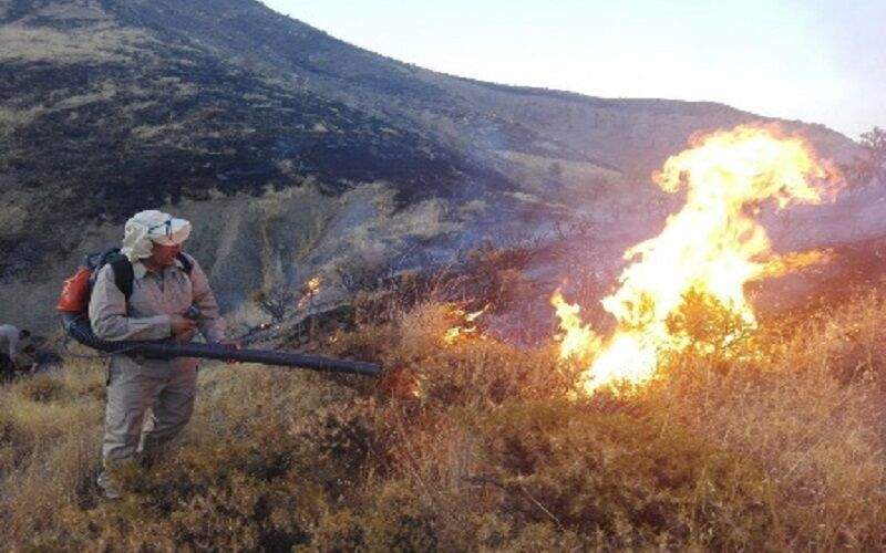 مراتع گچساران در آتش می‌سوزد