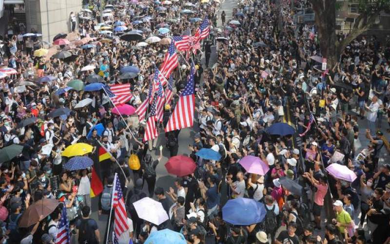 معترضان هنگ‌کنگی خواستار کمک آمریکا شدند