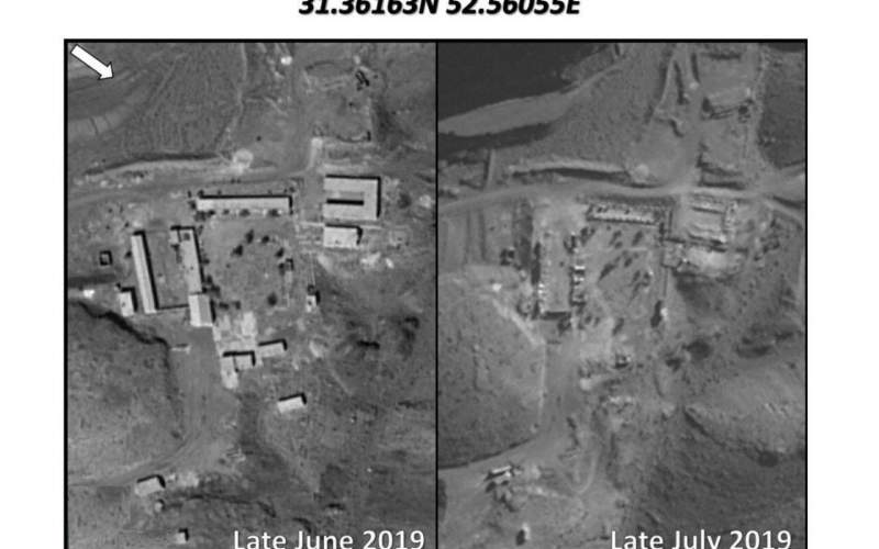 تصایر ادعایی قبل و بعد از تخریب سایت «آباده» در استان فارس که نخست‌وزیر اسراییل منتشر کرد