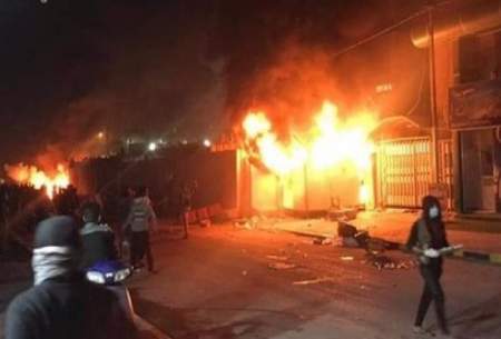آتش زدن بخشی از کنسولگری ایران در نجف