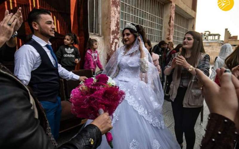 جشن ازدواج زیر آتش جنگ سوریه