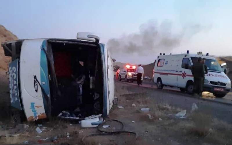 واژگونی خونین اتوبوس در جاده تبریز