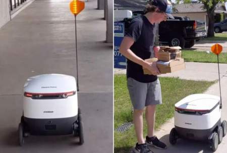ارسال پیتزا با ربات در دوران فاصله‌گذاری اجتماعی
