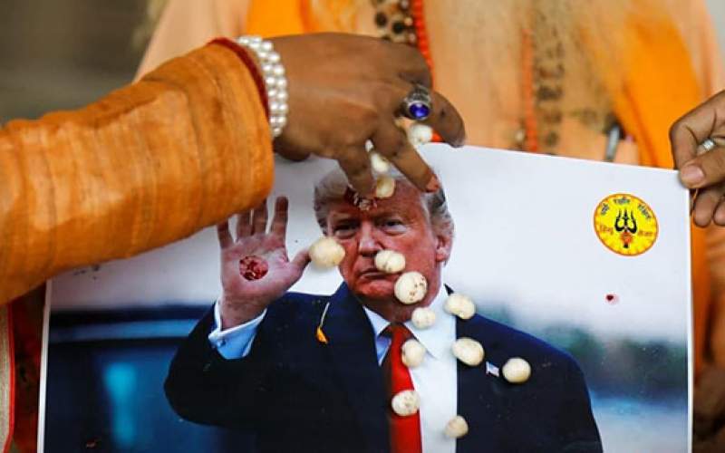 مراسم دعا در هند برای پیروزی ترامپ/تصاویر