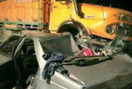 تصادف مرگبار پراید با کامیون در جاده ورامین