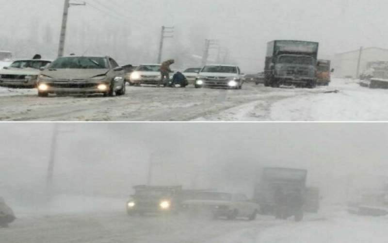 جزییات گرفتاری خودروها در برف مشا