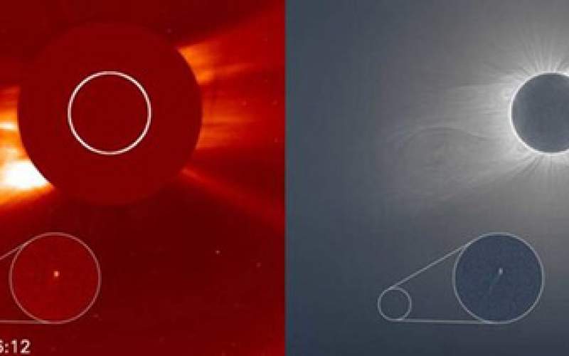 رصد یک دنباله‌دار پیش از خورشید‌گرفتگی