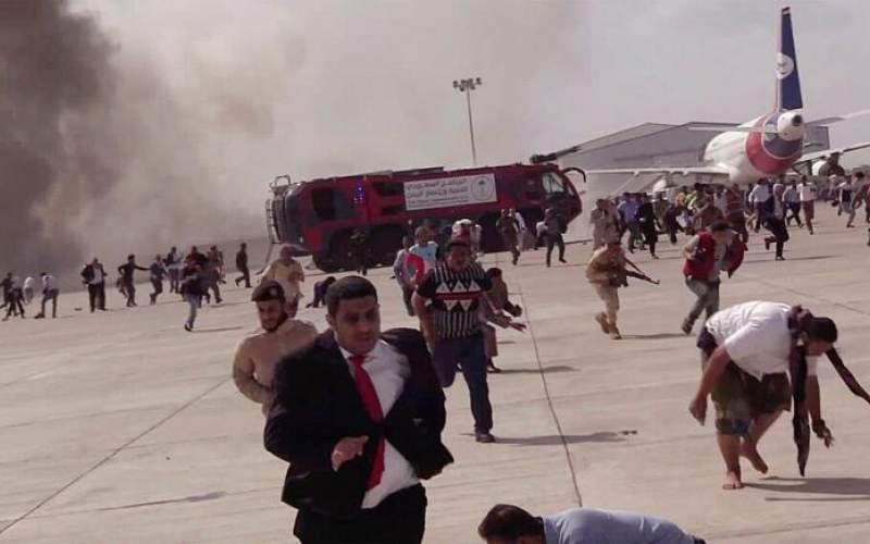 انفجار در فرودگاه عدن هنگام ورود کابینه جدید یمن