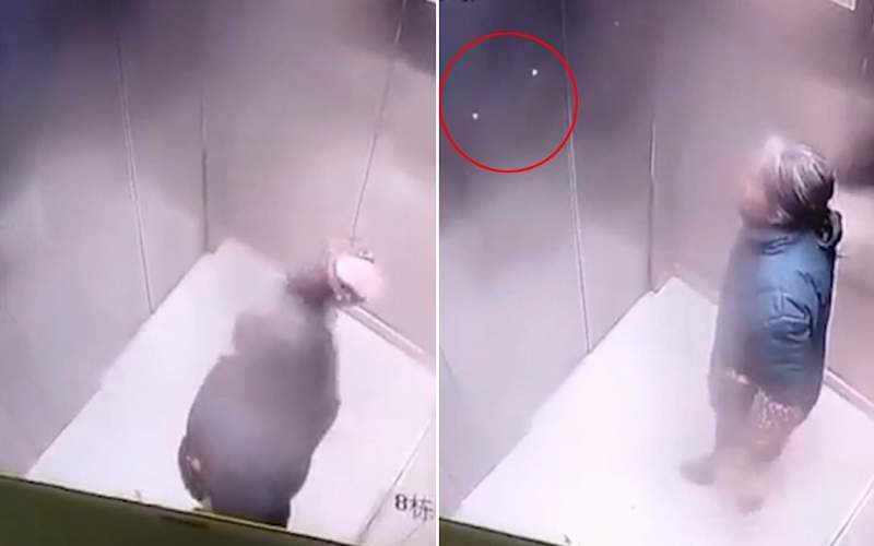 اقدام غیربهداشتی زن چینی در آسانسور!