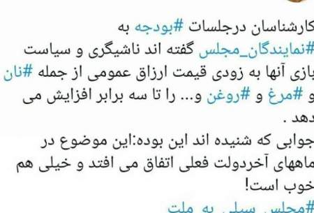 مجلس دنبال گرانی  ارزاق است