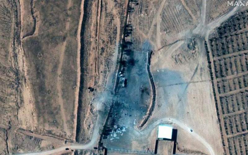 تصاویر ماهواره‌ای از مکانی که جنگنده‌های آمریکایی در خاک سوریه بمباران کردند