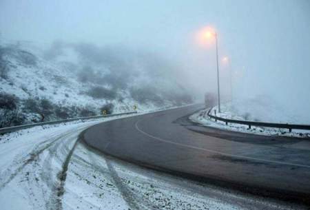 بارش شدید برف در جاده چالوس/عکس