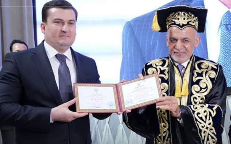 اشرف غنی از تاجیکستان دکترای افتخاری گرفت