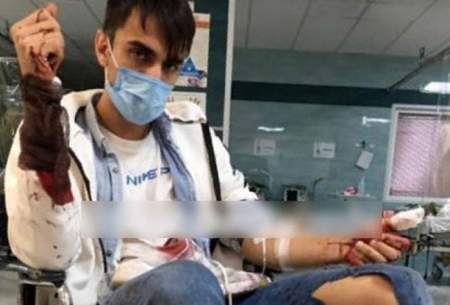 فوتبالیست ایرانی چاقو خورد /عکس