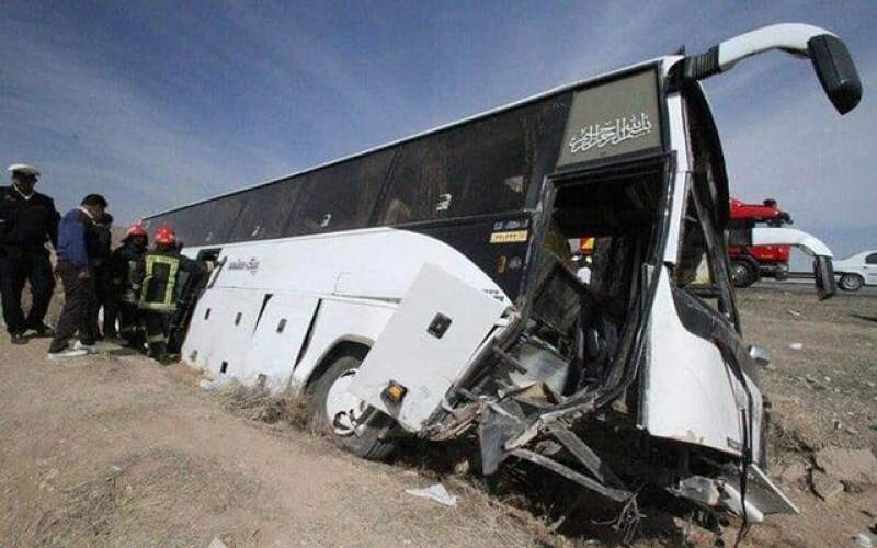 واژگونی اتوبوس مسافربری در کرمانشاه