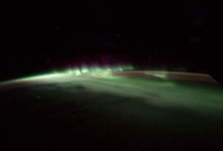 شفق قطبی از منظر فضا /عکس