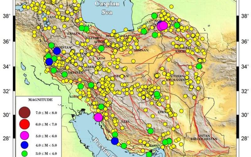 ایران در اردیبهشت‌ ۱۴۰۰ چند بار لرزید؟