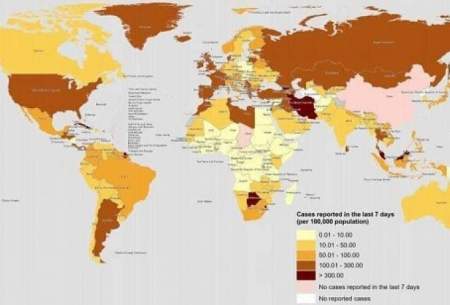 ایران آلوده‌ترین نقطه دنیا به کرونا معرفی شد