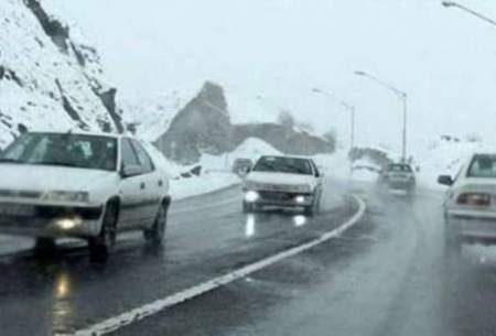 برف و باران در جاده‌های ۶ استان