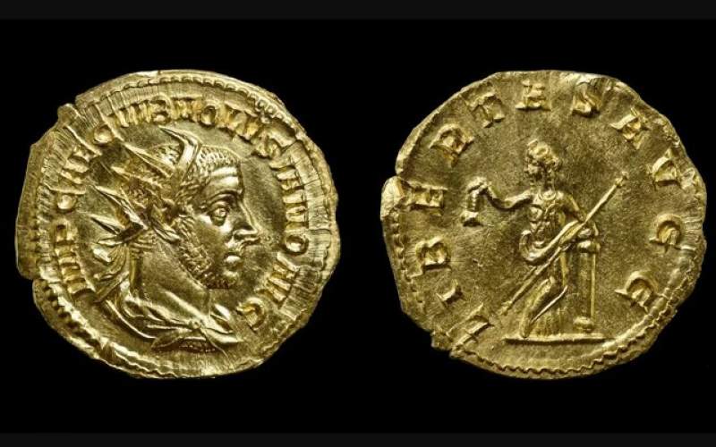 چهره امپراتور روم بر روی سکه نادر تاریخی