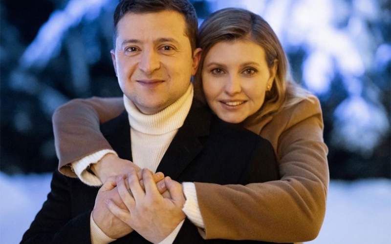 ، رئیس‌جمهوری اوکراین در کنار همسرش