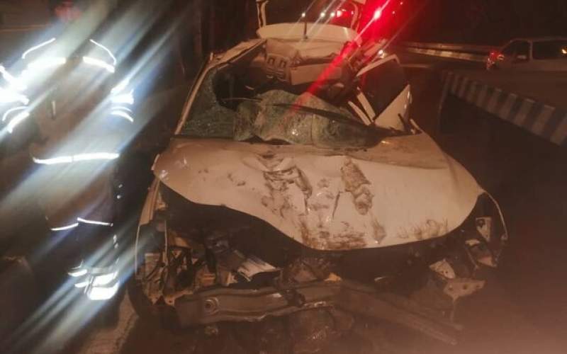 تصادف زنجیره‌ای ۱۱ خودرو در اتوبان تهران ـ قزوین