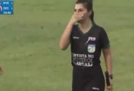 جنجال در فوتبال برزیل؛ کله به دماغ داور زن