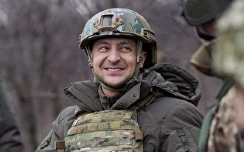 حرکت زیبای زلنسکی با سربازان اوکراینی/فیلم