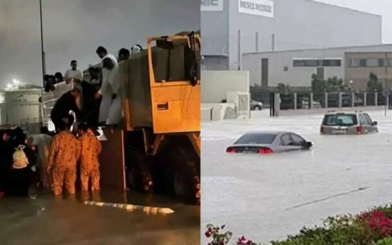 بسیاری از خانه‌ها در شرق امارات به زیر آب رفتند