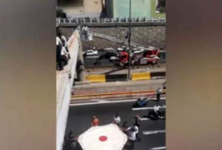 ویدئویی از خودکشی ناکام روی پل پیروزی