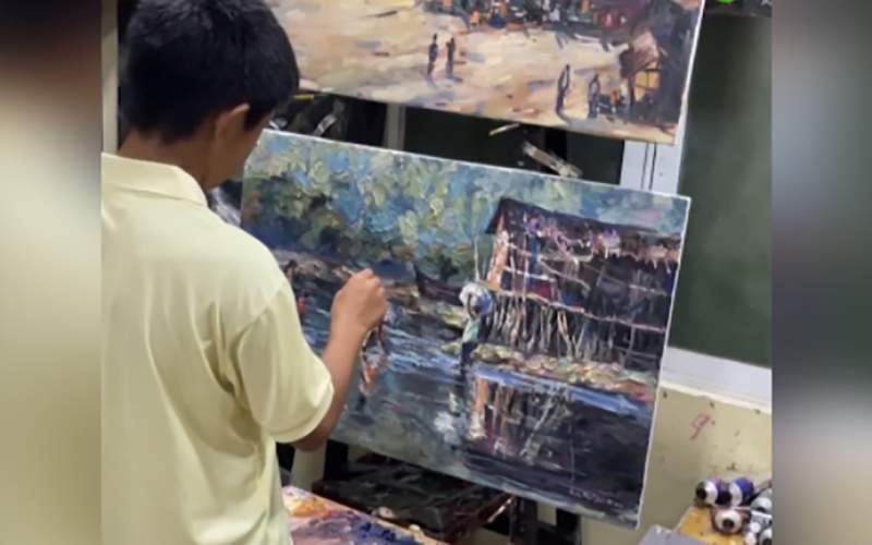 تابلو‌های نقاشی یک پسربچه ۱۳ ساله /فیلم