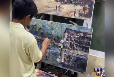 تابلو‌های نقاشی یک پسربچه ۱۳ ساله /فیلم