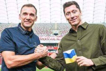 لواندوفسکی با بازوبند کاپیتانی اوکراین در جام جهانی