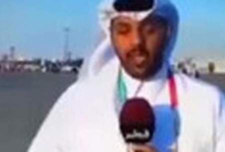 بیهوش شدن خبرنگار تلوزیون قطر روی آنتن زنده