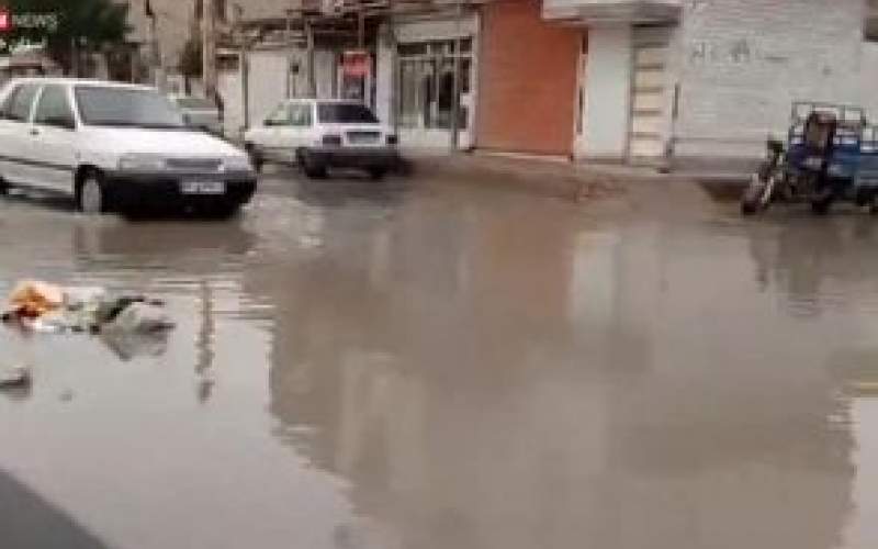 تصویری فاجعه‌بار از آبگرفتگی خیابان‌های اهواز