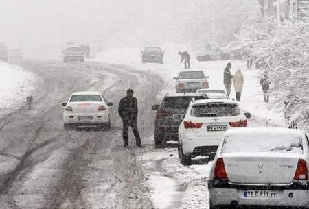 بارش برف و باران در جاده‌های ۹ استان کشور