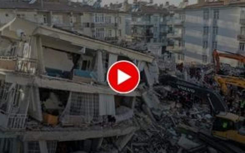 زلزله ترکیه ساختمان را سالم از جا درآورد!/فیلم