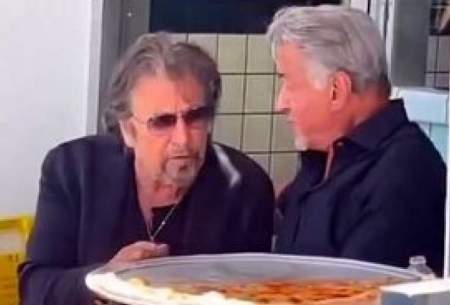 دو بازیگر مشهور سینمای جهان در پیتزا فروشی