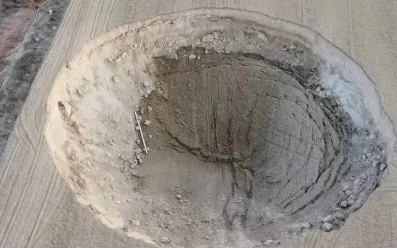 حفره عجیبی که پس از زلزله‌های ترکیه ایجاد شد